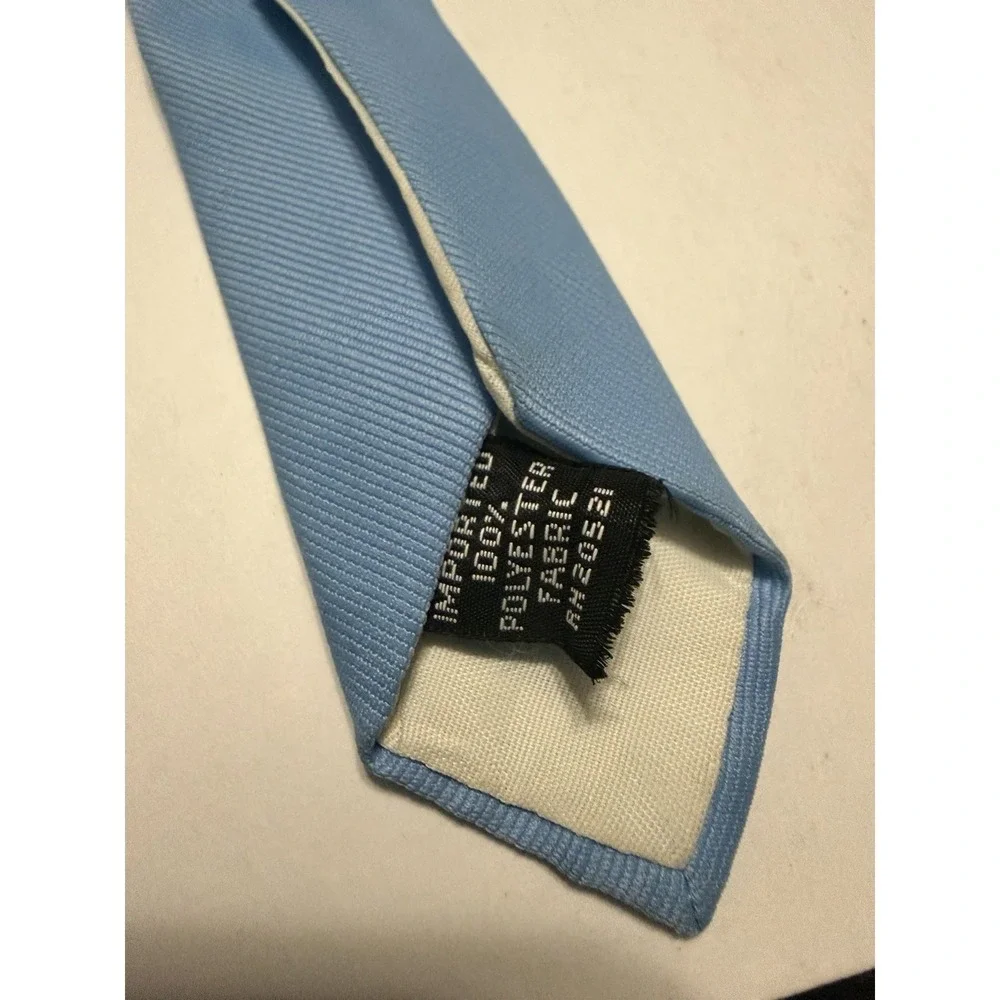 The Men's Shop JCPenney Light Blue Ribbed Polyester Necktie RN 20521